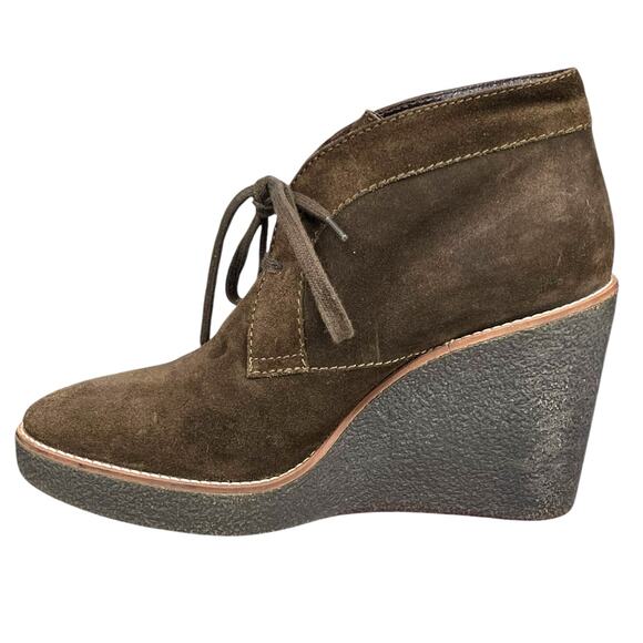 Aquatalia Women’s Vianna Olive Suede Wedge Chukka Boots Size US 8.5 - Picture 2 of 12